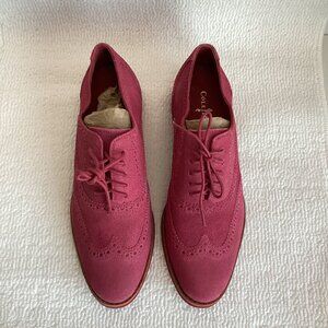Brand New Cole Haan Red Alisa Suede Wingtip Oxford Shoes Women Size 7